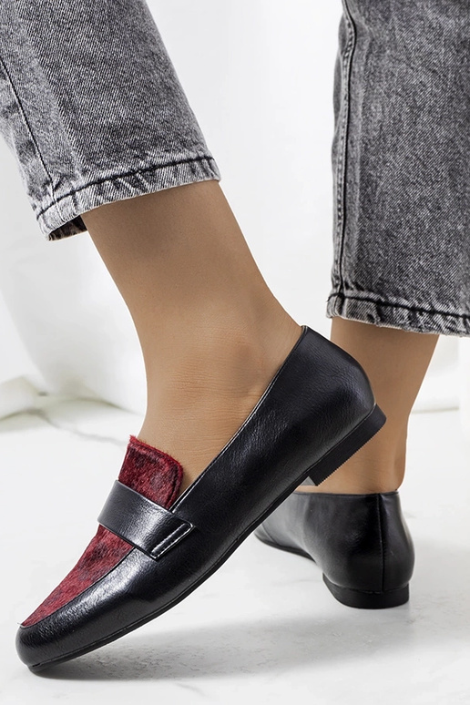 Sorte og bordeauxrøde Kolk damesko Sorte og bordeauxrøde Kolk damesko