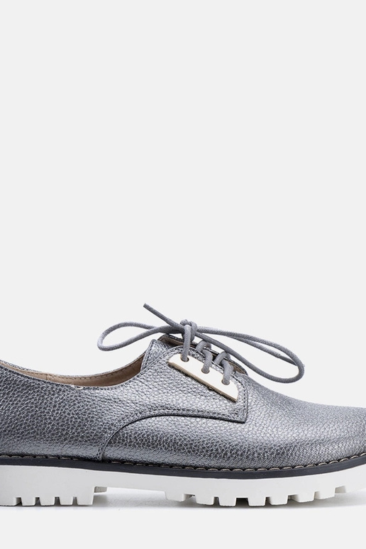 Grå skinnende børnesko Runa Grå skinnende børnesko Runa