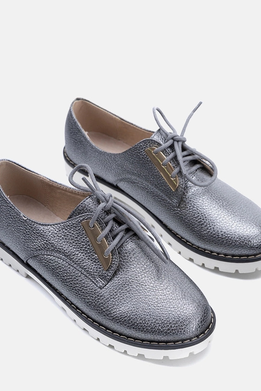 Grå skinnende børnesko Runa Grå skinnende børnesko Runa