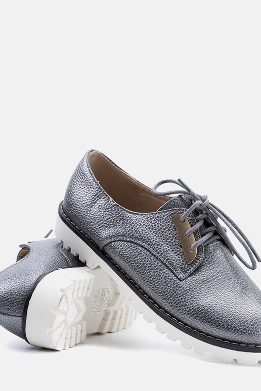 Grå skinnende børnesko Runa Grå skinnende børnesko Runa