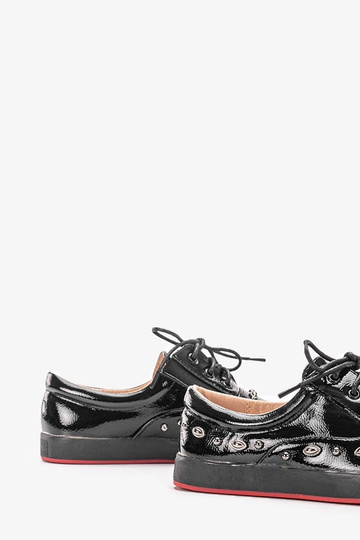 Sorte Fatna børnesneakers i lak 2