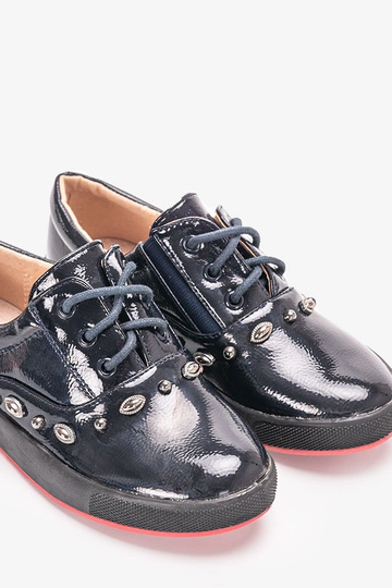 Marineblå Fatna børnesneakers i lak 2
