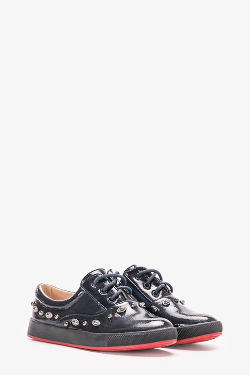 Marineblå Fatna børnesneakers i lak