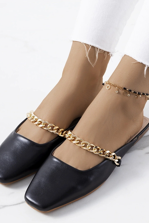 Zwarte elegante slippers, „Baras"