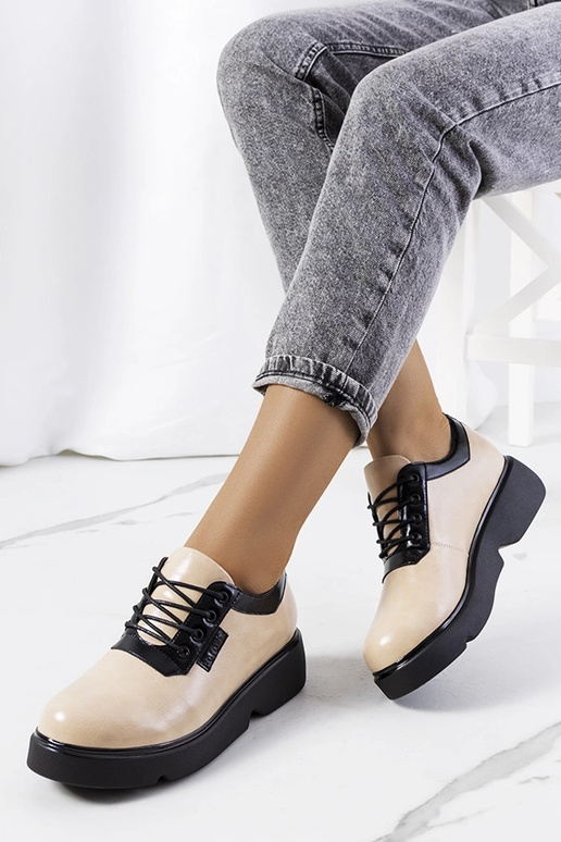 Beige halfhoge schoenen, „Parram"