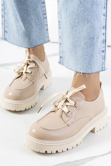 Beige dames halfhoge schoenen, „Labour"