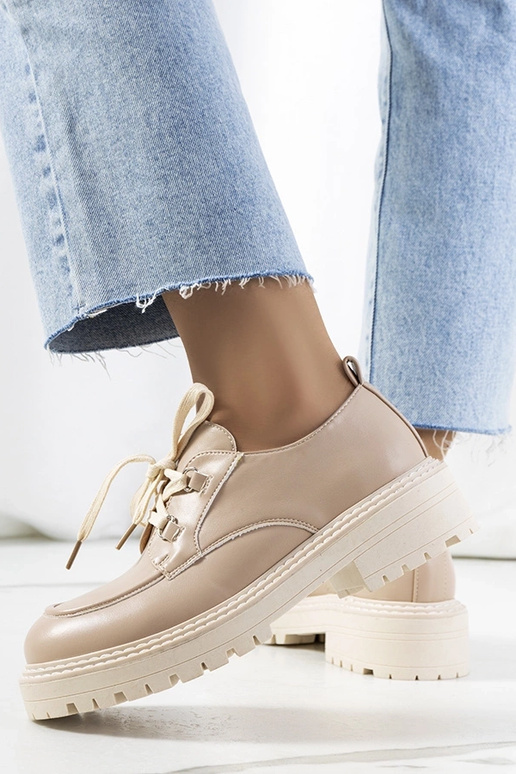 Beige dames halfhoge schoenen, „Labour"