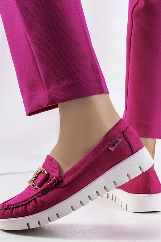 Roze platform mocassins, „Campini"