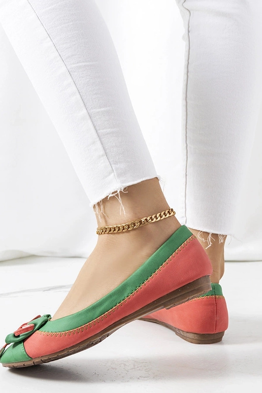 Grøn Eske Bow Ballet Flats