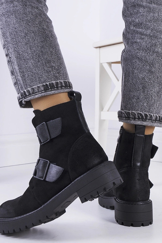 Zwarte schoenen van kunstsuède Leurbost