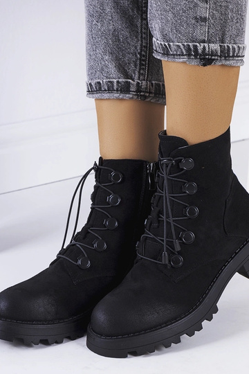 Zwarte schoenen van kunstsuède Cesterfield