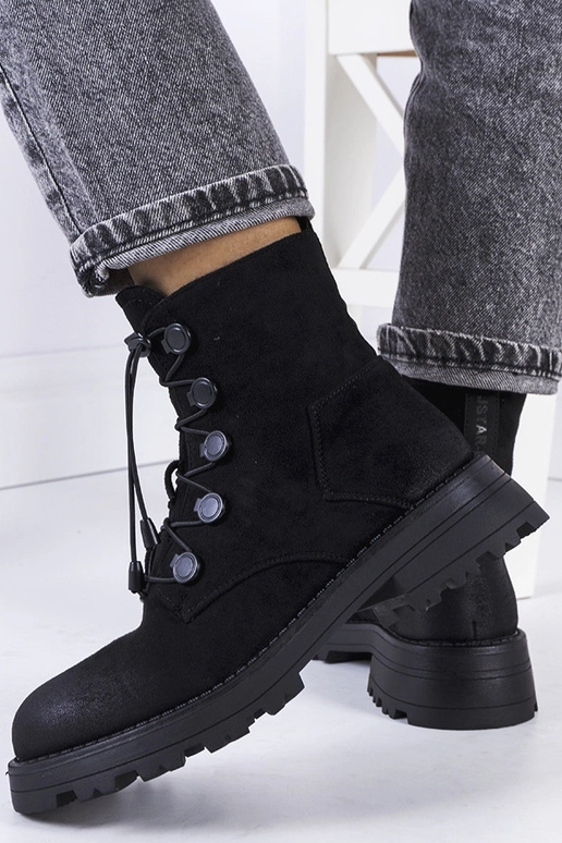 Zwarte schoenen van kunstsuède...