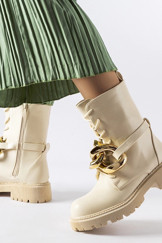 Beige Galar kædestøvler Beige Galar kædestøvler