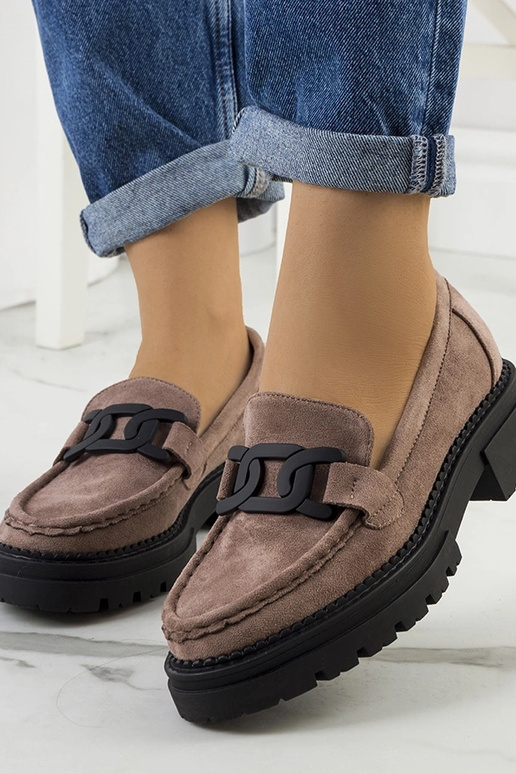 Bruine schoenen van kunstsuède Gabriella