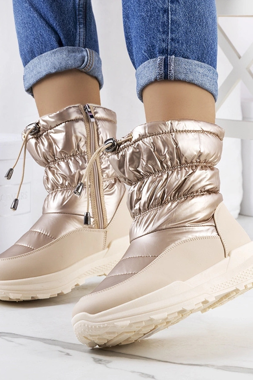 Gouden winterlaarzen met ritsen, „Houle"