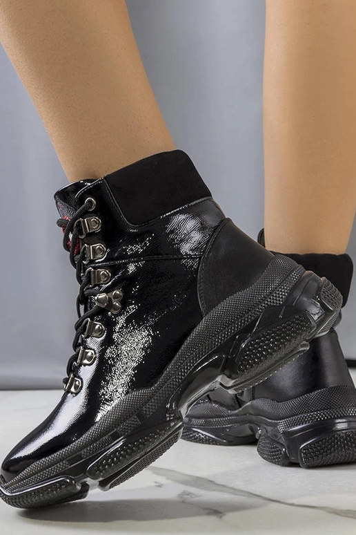 Sorte Celmir ankelstøvler i lak Sorte Celmir ankelstøvler i lak