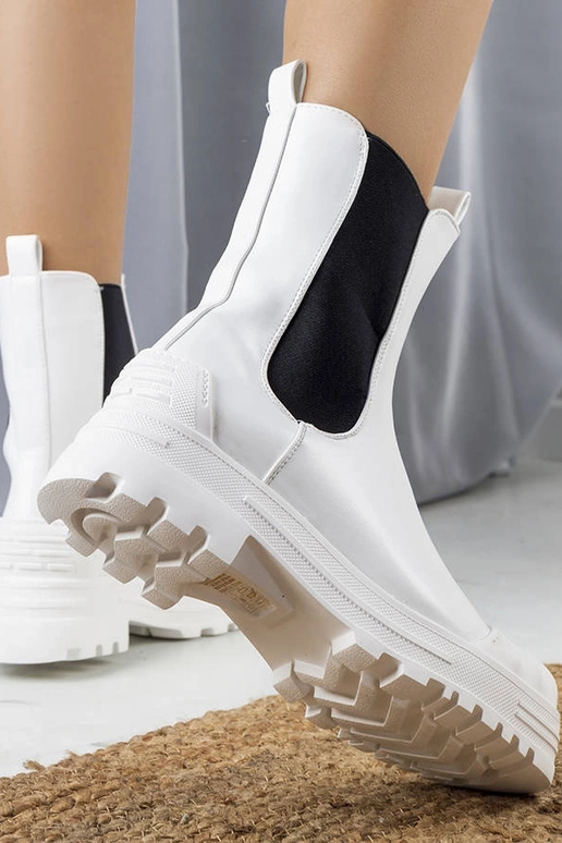 Crispo hvide ankelstøvler til kvinder