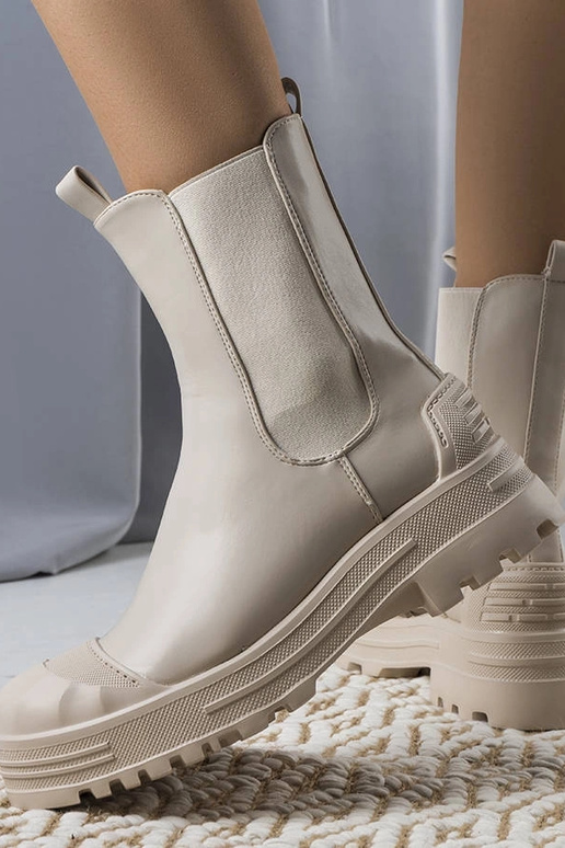 Beige Crispo ankelstøvler til kvinder Beige Crispo ankelstøvler til kvinder