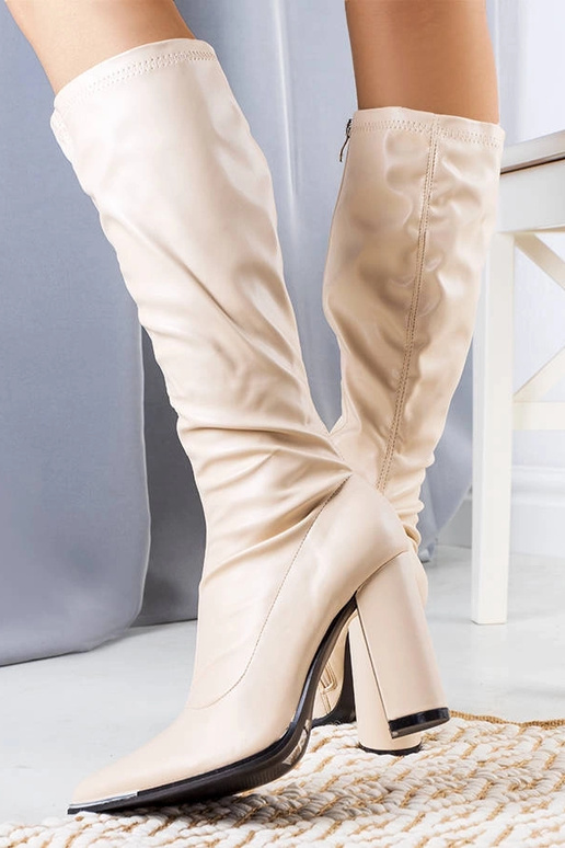 Velass beige ankelstøvler