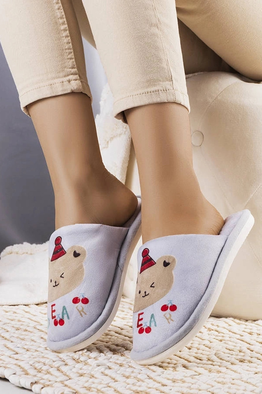Grå bløde Bear hjemmesko