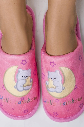 Rainbow moon pink bløde hjemmesko 2