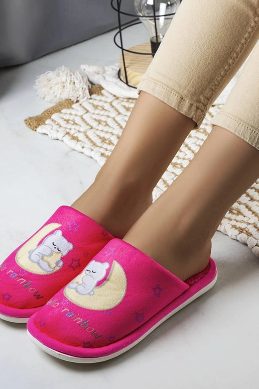 Neon Pink Soft Rainbow Moon Hjemmesko