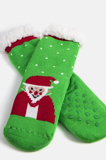 Groene winter sokken met de Kerstman, „Challi" 2