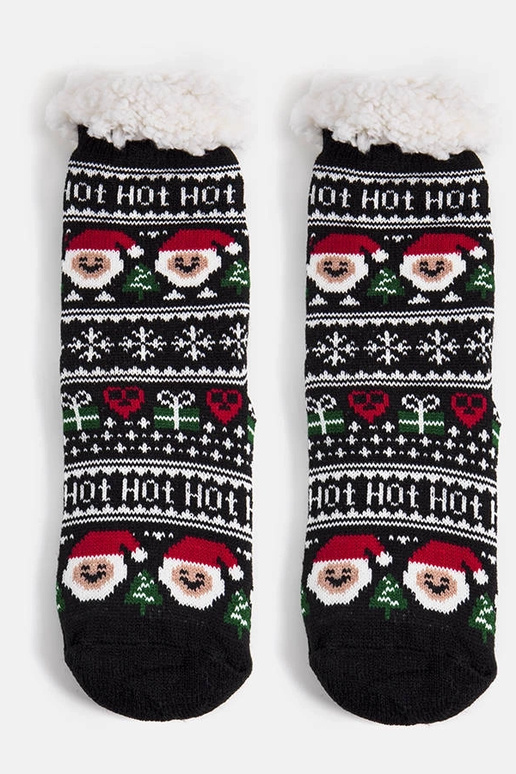 Sorte isolerede sokker med julemand... Sorte isolerede sokker med julemand...