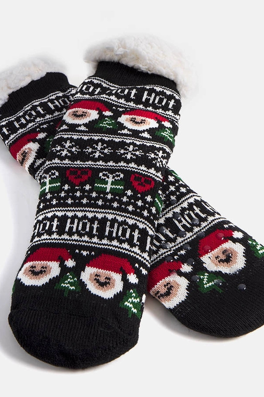 Sorte isolerede sokker med julemand... Sorte isolerede sokker med julemand...