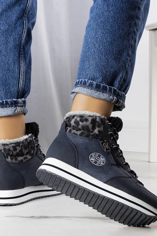 Donkerblauwe laarzen,...