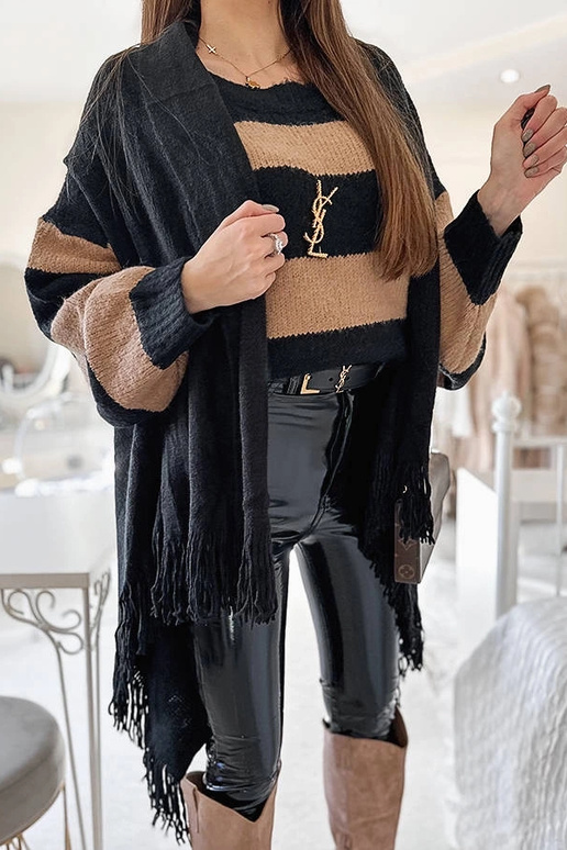 Sort frynser sjal juni