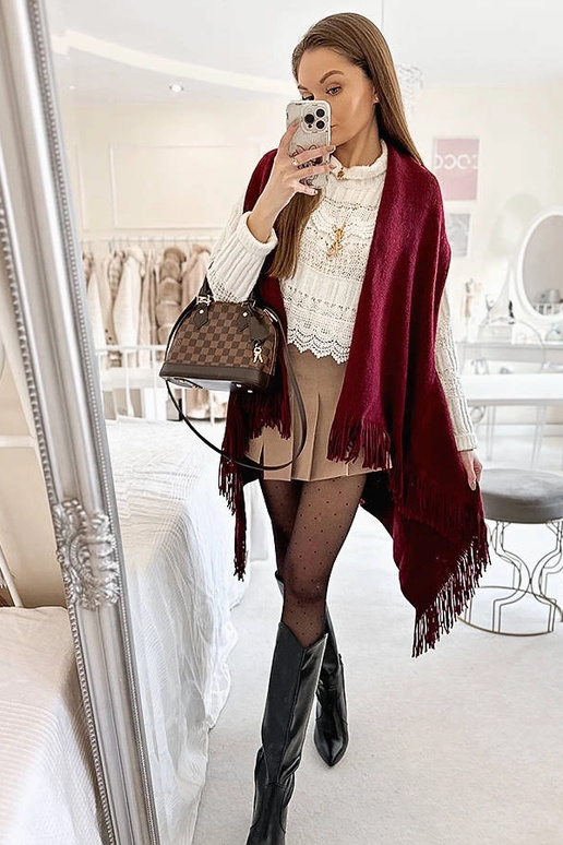 Bourgogne frynser sjal juni