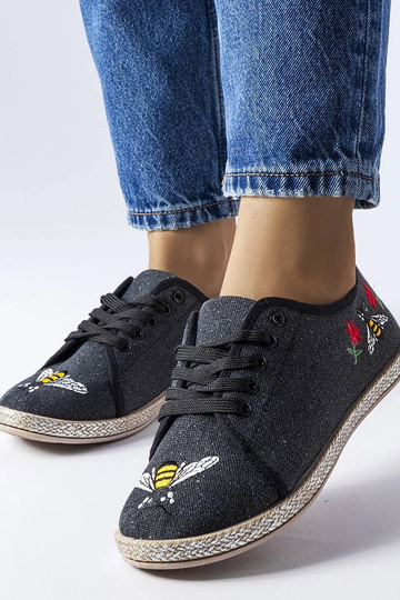 Malia Black Glitter Espadrilles