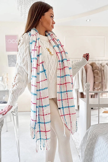 Rachael hvidt plaid tørklæde