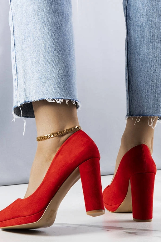 Røde pumps med blokhæl Leonard Røde pumps med blokhæl Leonard