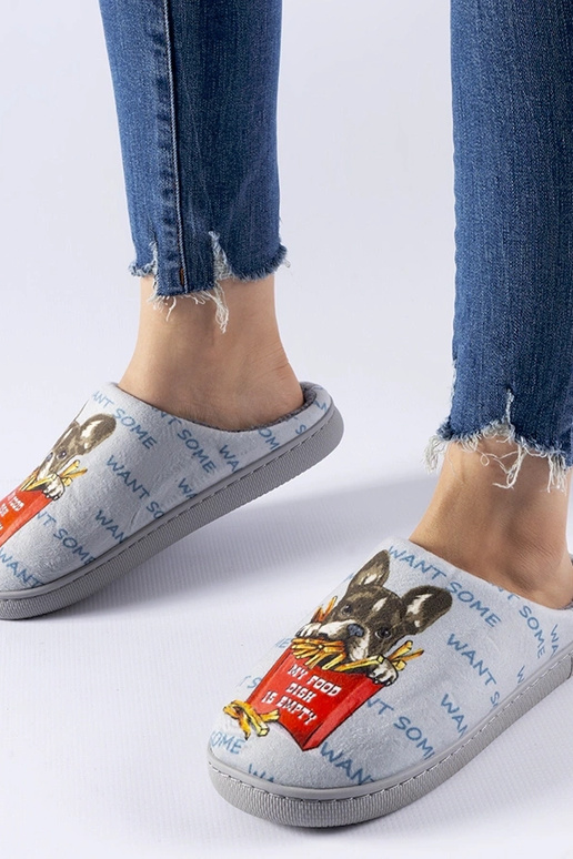 Grå bløde pommes frites hjemmesko