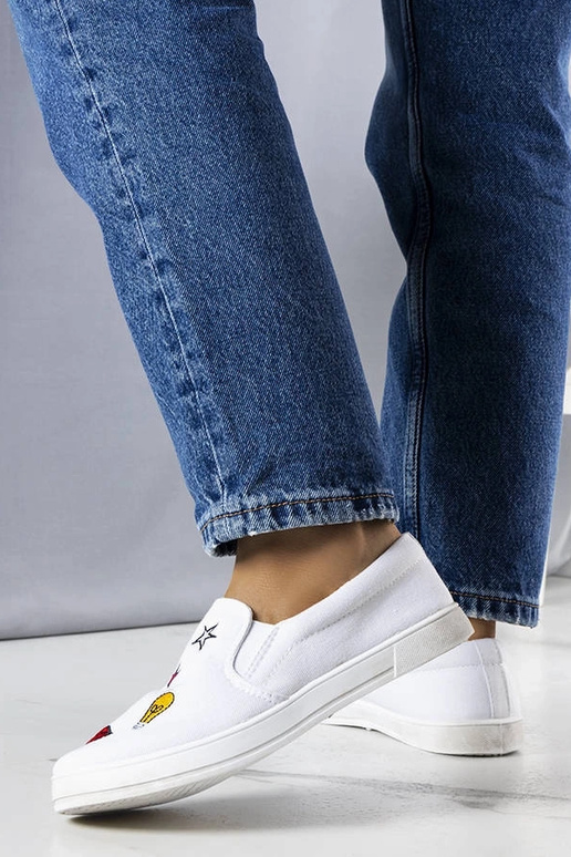 Sneakers i hvidt stof med Anais-lapper Sneakers i hvidt stof med Anais-lapper