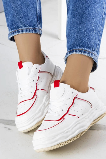 Hvide sneakers med røde indlæg Nettie 2