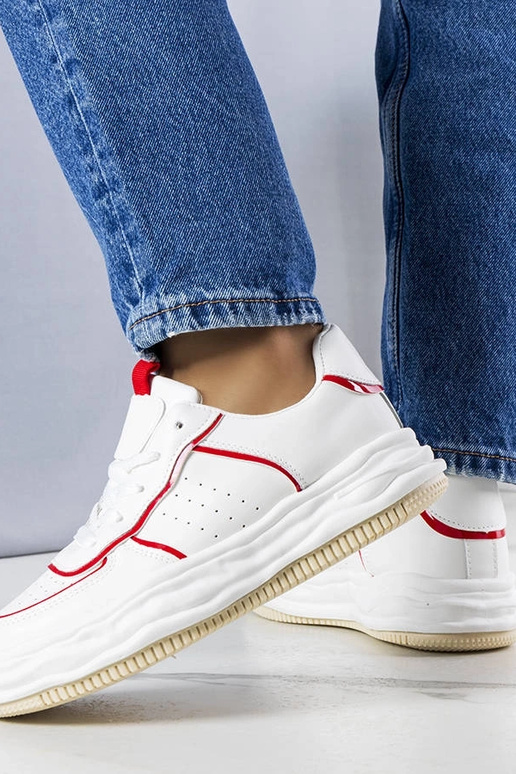 Hvide sneakers med røde indlæg Nettie Hvide sneakers med røde indlæg Nettie