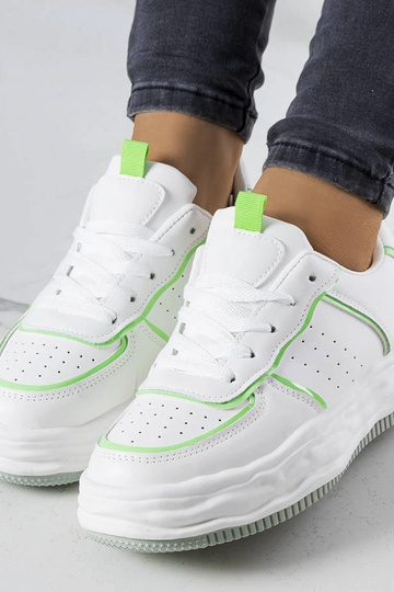 Hvide sneakers med grønne indlæg Nettie 2