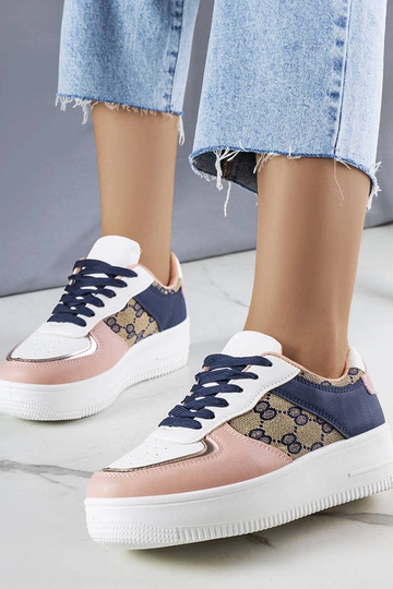 Luzia pink og marineblå damesneakers