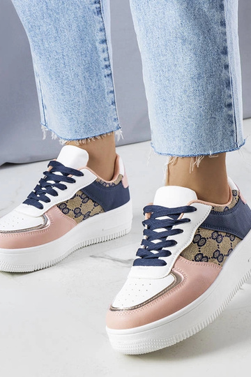 Luzia pink og marineblå damesneakers 2