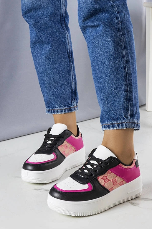 Roze-zwarte dames sneakers, „Luzia"