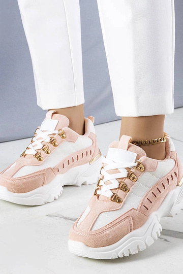 Mindys hvide og lyserøde sneakers