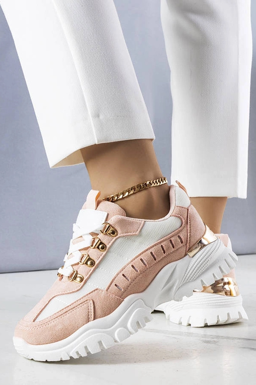 Mindys hvide og lyserøde sneakers