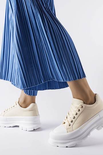 Beige høj platform sneakers... 2