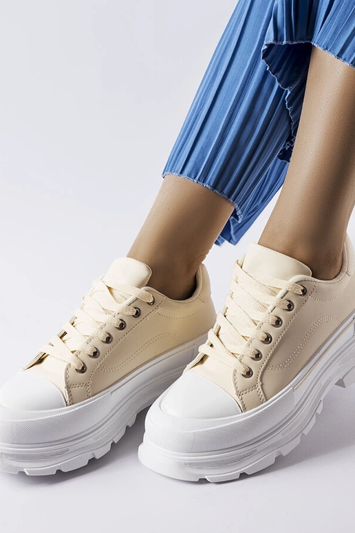 Beige høj platform sneakers Kari Beige høj platform sneakers Kari