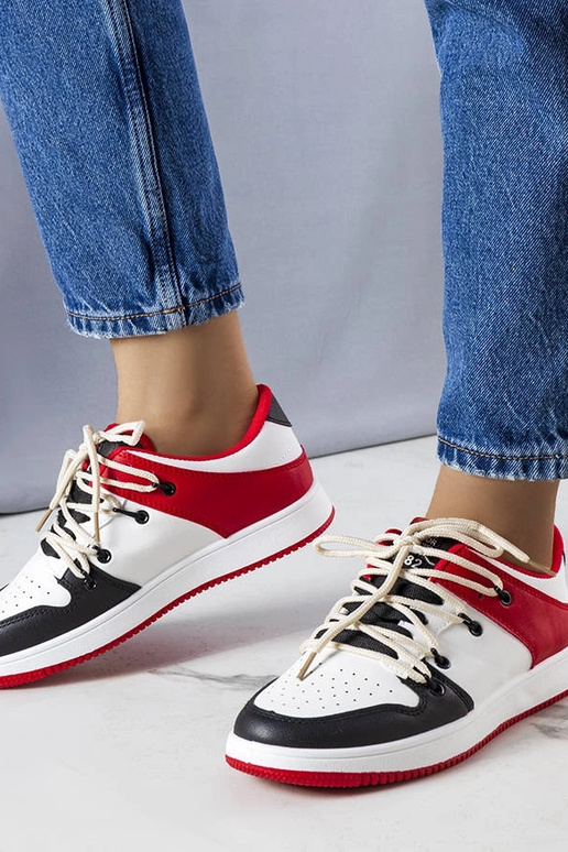 Zwart-rode retro sneakers, „Shari"