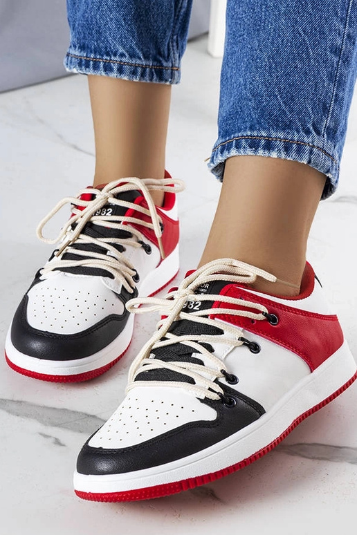 Zwart-rode retro sneakers, „Shari"