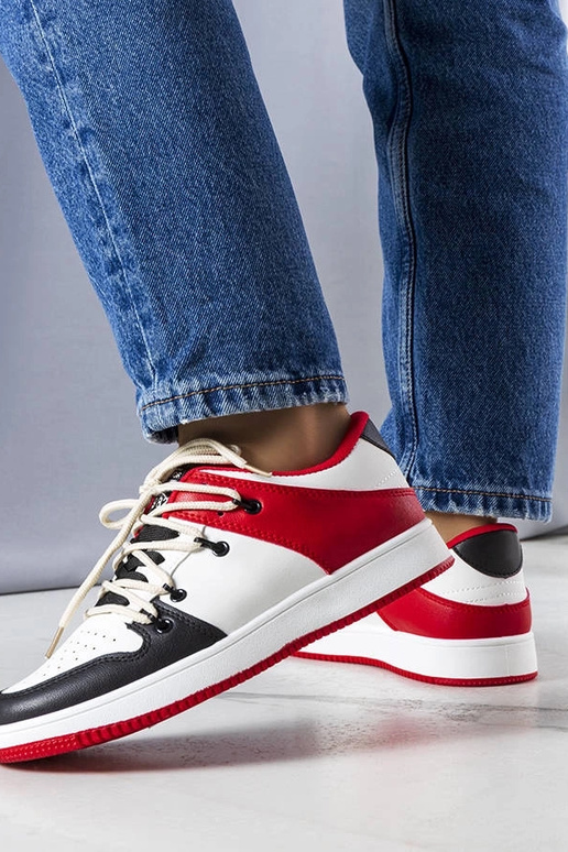 Zwart-rode retro sneakers, „Shari"